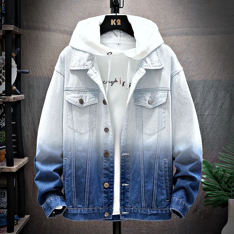

Gradient Denim Jacket Men's Spring And Autumn Loose Spring Denim Jacket