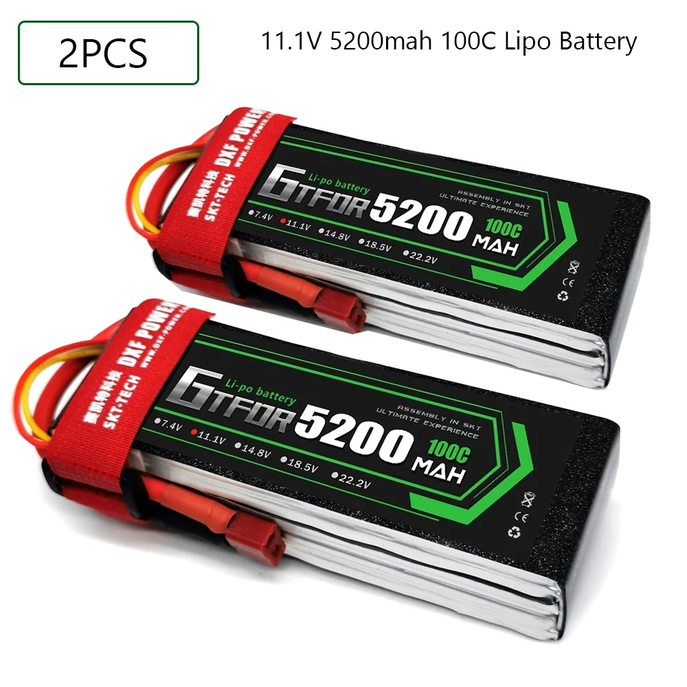 

GTFDR Lipo 3S 11.1V 5200mah 100C Battery 2S 4S 7.4V 14.8V 15.2V 9200mah 6500mah 6750mah 7000mah 8000mah 8400mah for RC Car Parts