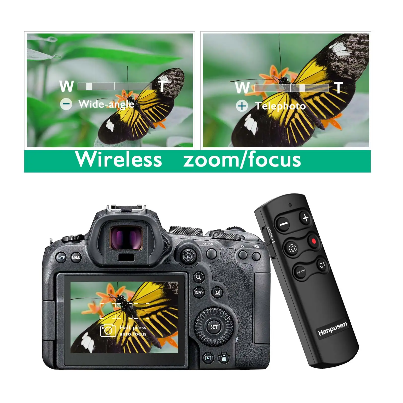 Hanpusen RMT-P1BTA Camera Remote Wireless Shutter Release Take Photos and Videos Camera Remote Shutter Button Camera Remote Shutter Release For Sony ZV-1F, A7RV, A7IV, ZV-E10, A6700, A7CR