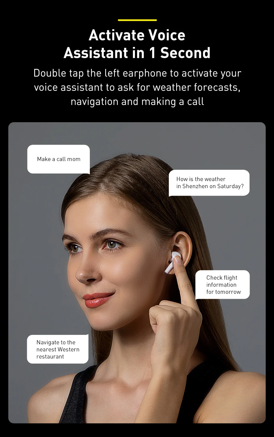 Tai nghe True Wireless Baseus W3 chụp toàn cảnh
