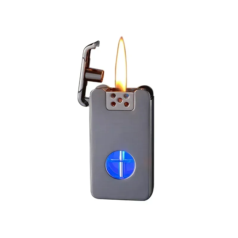 2025 Intelligent Voice Controlled Kerosene Lighter Metal Transparent Oil Arc Ignition Personalized Gift Cigarette Accessories 6