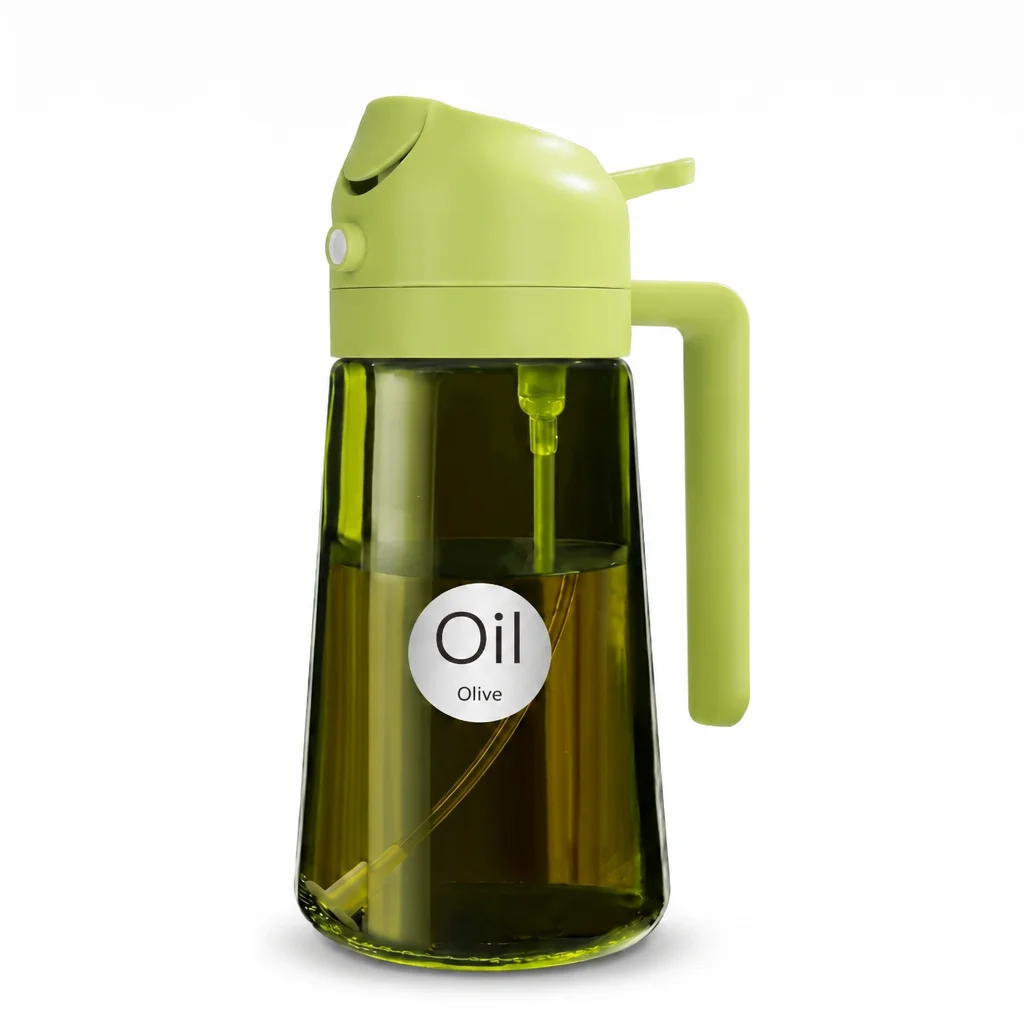 Versatile 16oz Kitchen Oil Dispenser & Sprayer Combo