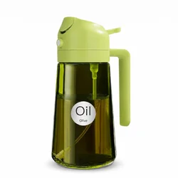 Versatile 16oz Kitchen Oil Dispenser & Sprayer Combo (Green - dark bottle)