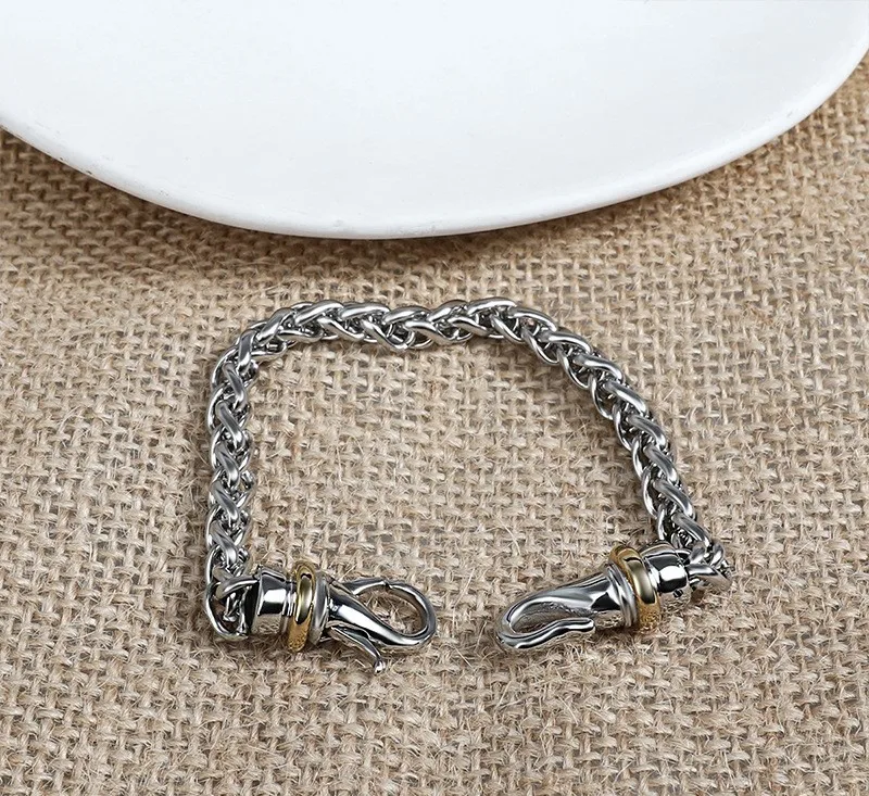 European and American fashion trend woven buckle style 6MM electroplated bracelet