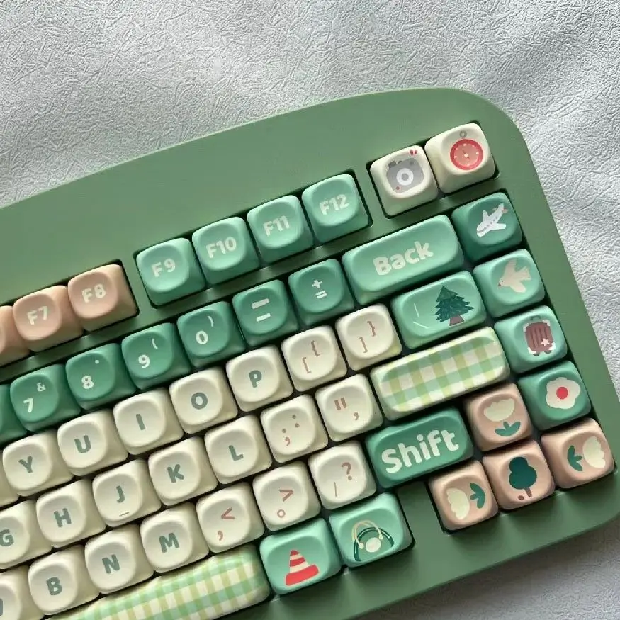 Hiking Xoa Teclado Mecânico Bonito Keycaps Presente Quadrado Térmico Sublimação Incluir 2.25 u 2.75u para Alice 132 Chaves go - Imagem 4