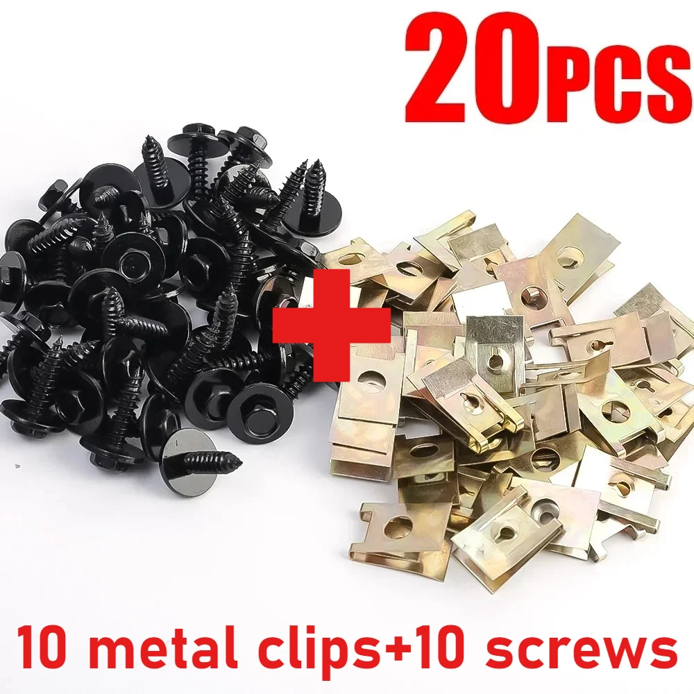 Furulu 40Pcs Car Fender Bumper Engine Guard Metal Screw U Clip For BMW E46 E92 E90 F10