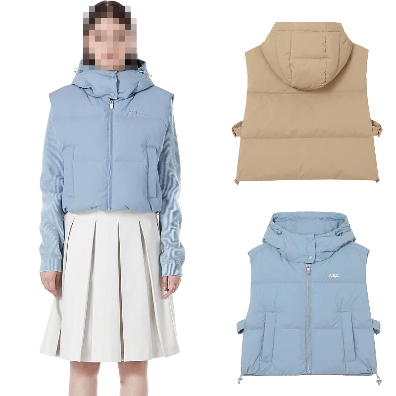 

GOLF Clothing Women's Down Vest 2023 Winter New Hooded Solid Color Comfortable Joker Zipper Coat Golf Outdoor Sports Warm Jersey