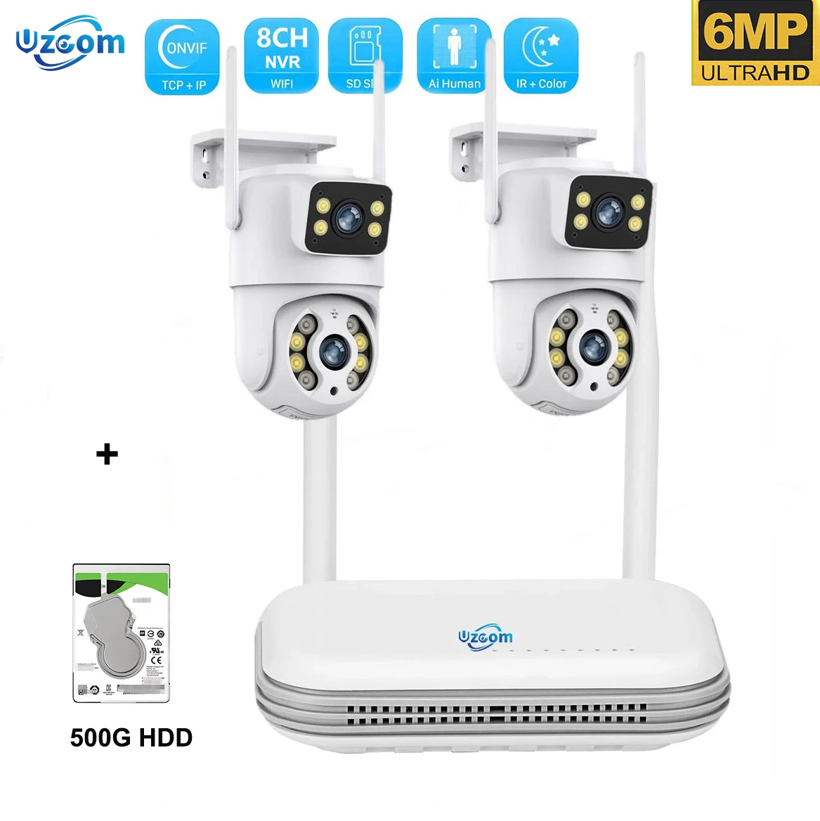NVR add500G Add 2Cam