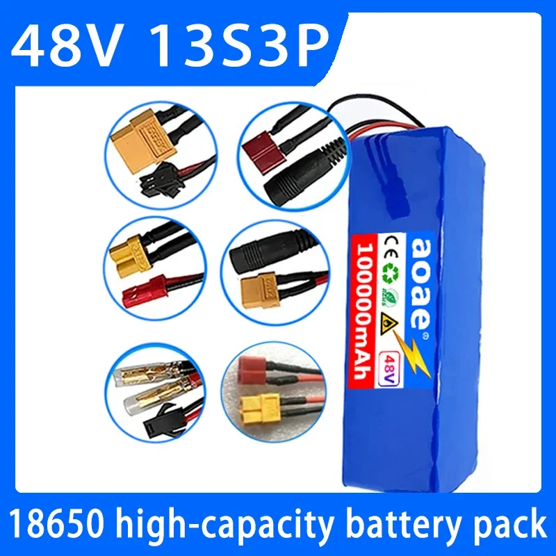 

48V 100Ah 18650 Rechargeable Lithium Battery Pack 13S3P 500W Power Bicycle Scooter Electric Vehicle with