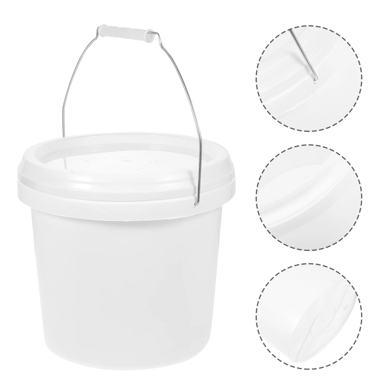 

Plastic Paint Can 1 Gallon Bucket Lid Handle Empty Paint Can 4L Water Bucket Paint Pail Multipurpose Storage Tubs