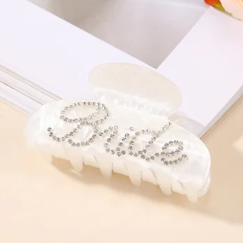 1 pz clip per artiglio per capelli da sposa bianco rosa strass logo sposa artigli per capelli clip per addio al nubilato matrimonio addio al nubilato decorazioni per feste