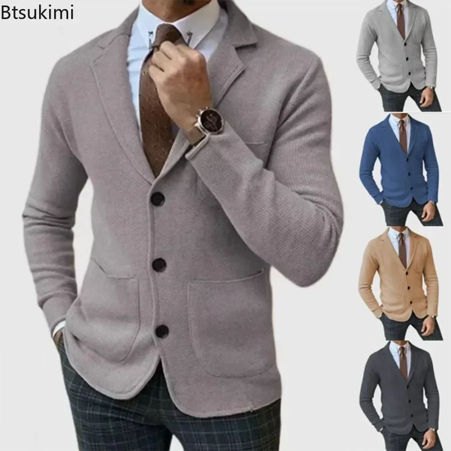 Men's Blazer Jacket Business Office Casual Lapel Button Coats Solid Vintage Slim Autumn Winter Suits men suit jacket