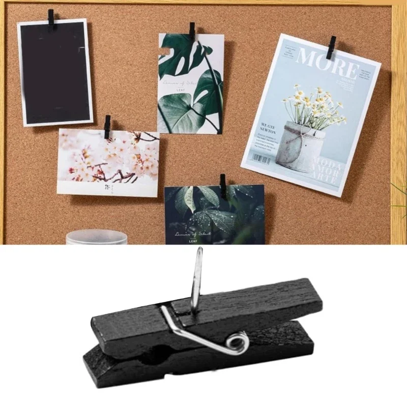 Wood Drawing Pins Push Pins with Clips Cork Board Steel Pointed Map Push Thumbtack for Cork Board Arts Project push pins