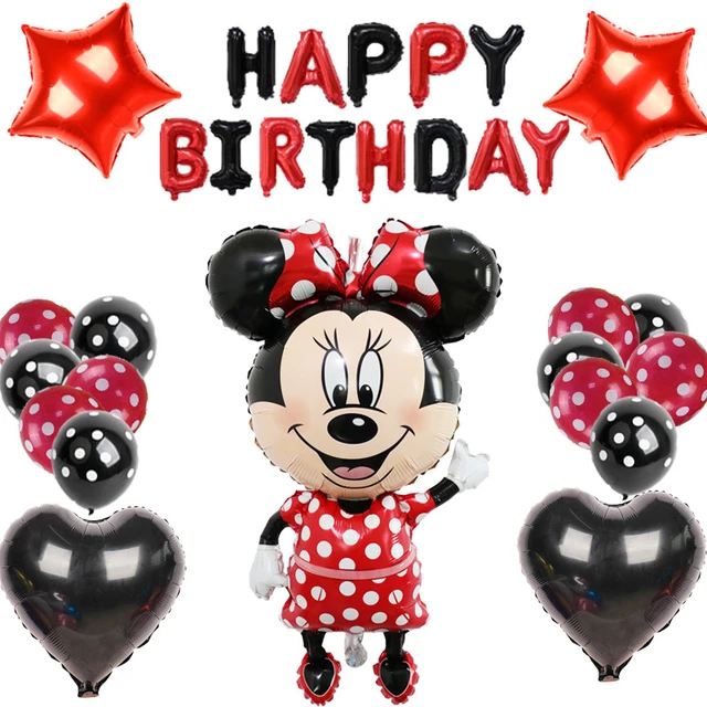 Mickey Minnie Mouse Birthday Decorations  Minnie Mickey Birthday Party -  1pc 100cm - Aliexpress