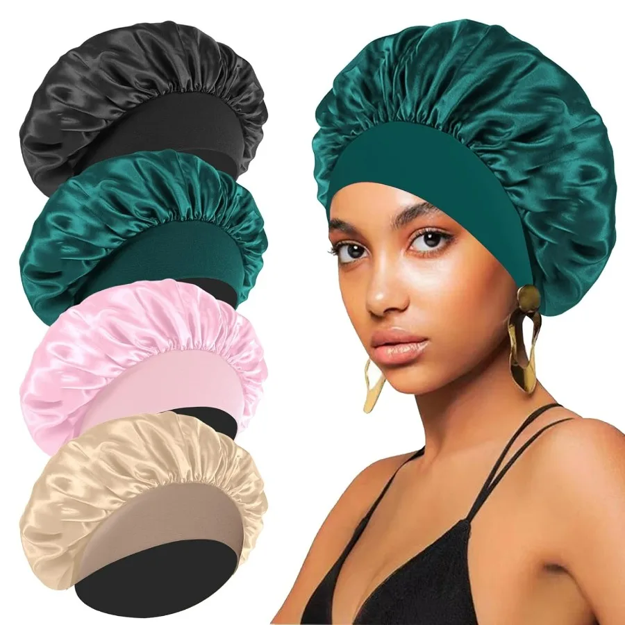 Silk Satin Hair Wrap Bonnets for Curly Hair