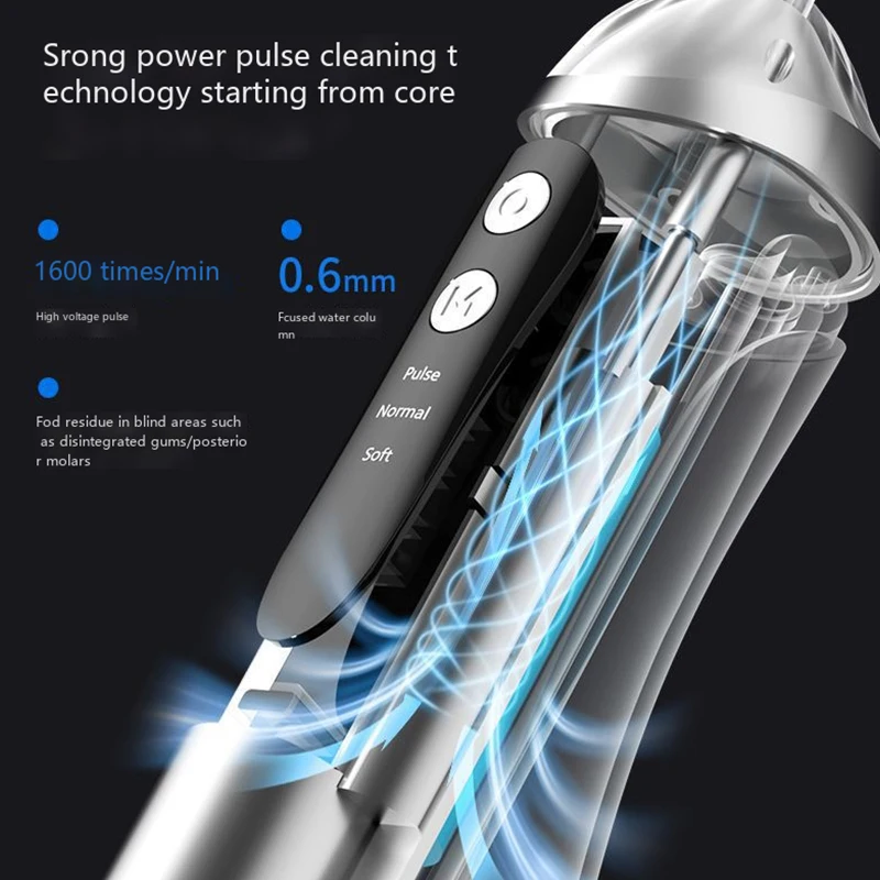 Rechargeable 4-in-1 High Pressure Pulse Oral Flosser Electric Teeth Cleaner Portable Dental Water Flosser