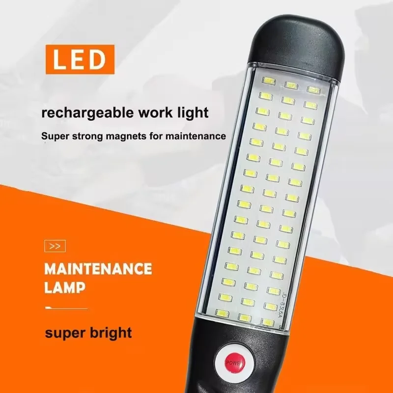 Repair Flashlight Auto Repair Work Light USB Rechargeable Flashlight Portable Emergency Lights Magnet Hook For Car Repair Fishing Emergencies