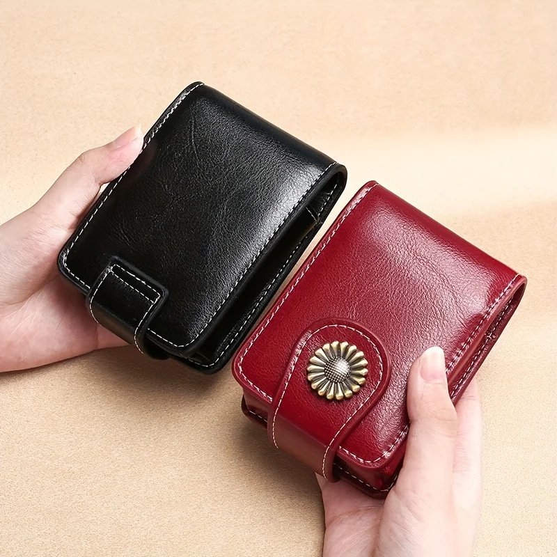 Elegant Mini Cosmetic Case with Mirror Portable Makeup Pouch with Snap Closure Versatile and Stylish for Daily Use and Travel 6