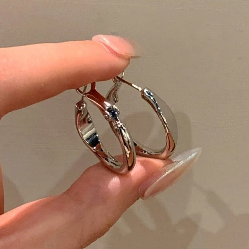 

PONYKISS 925 Sterling Silver Minimalist Round Hoop Earrings for Women Party Trendy Geometric Fine Jewelry Accessories