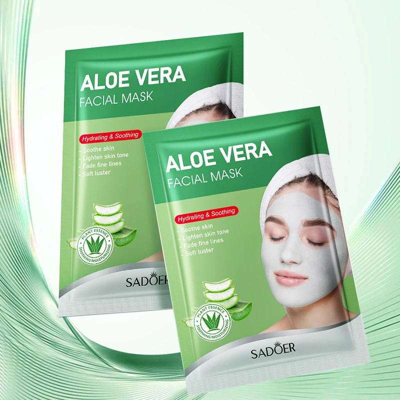 5pcs SADOER Aloe vera Face Mask Mud Masks Facial Moisturizing Blackhead Removal Clay Skin Care Products