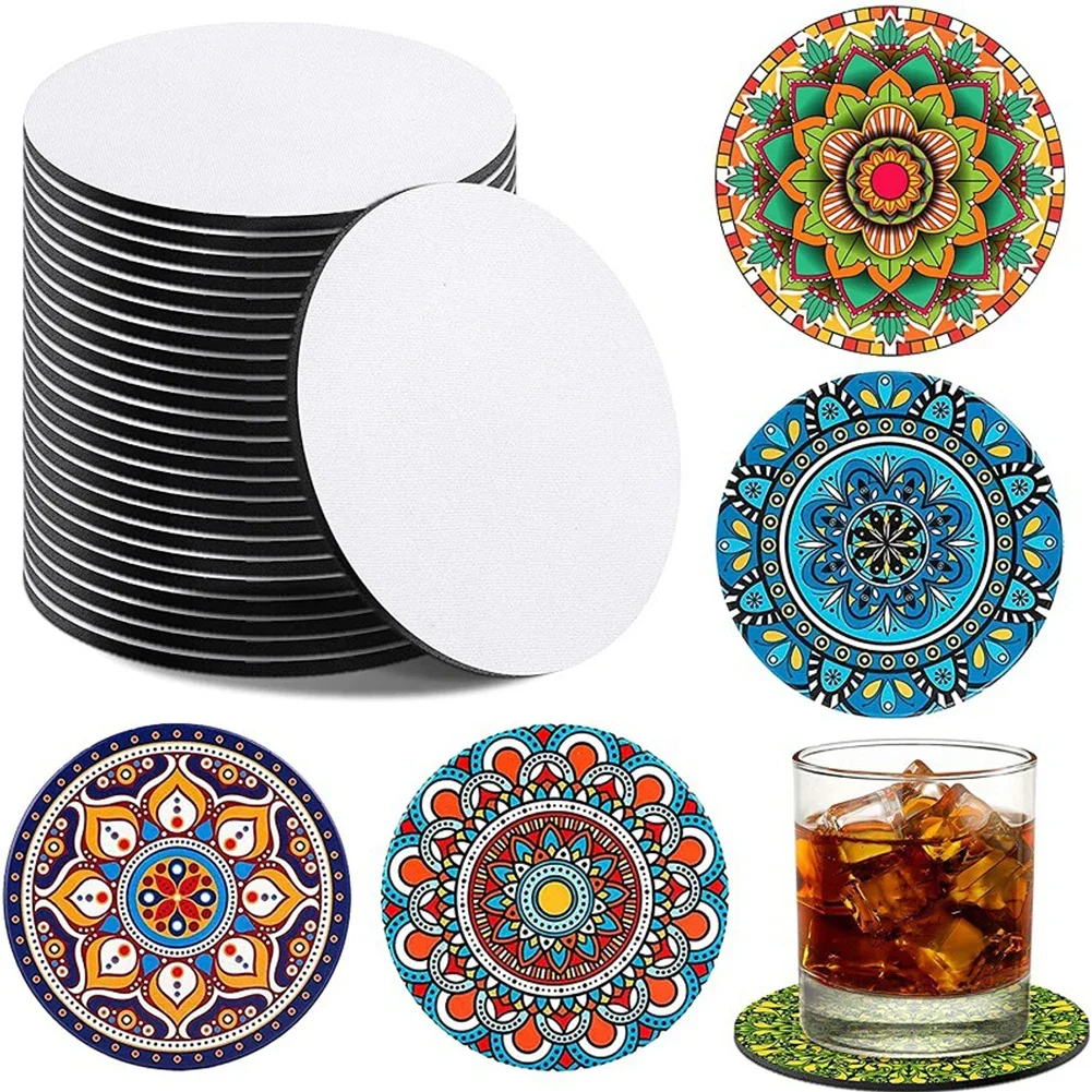 Personalized Sublimation Coasters 10 Pack Blank Cup Mats with Round Square Heart and Hexagon Shape Perfect for Any Occasion