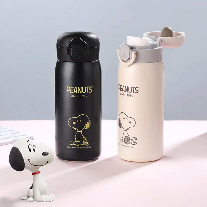 Miniso Kawaii Snoopy Genuine Cute Cartoon Thermal Mug Portable Mug with Tea Leak Children's Water Bottle for Kid Birthday Gifts