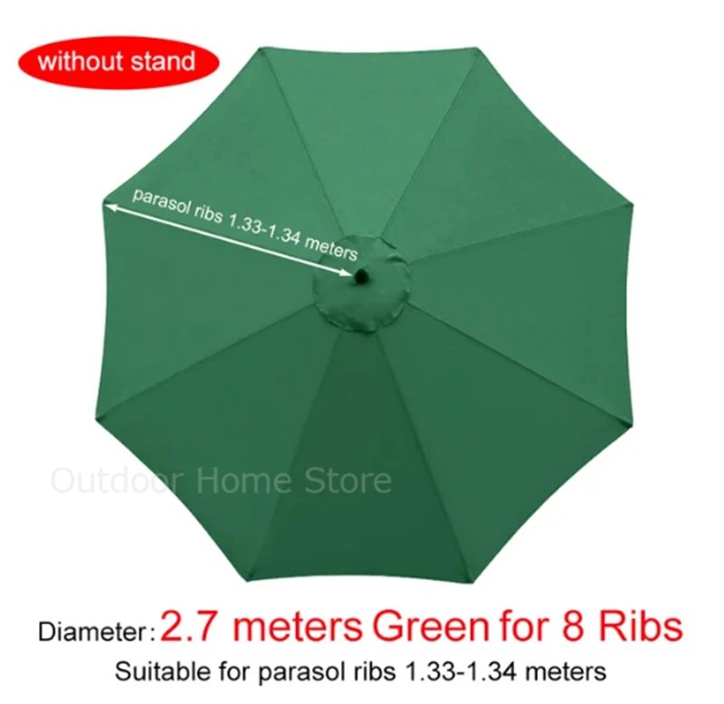 

Umbrella Replacement Cloth Waterproof Beach Hexagonal Canopy Garden UV Protection Parasol Sunshade 2.7m8Ribs Umbrella Cloth