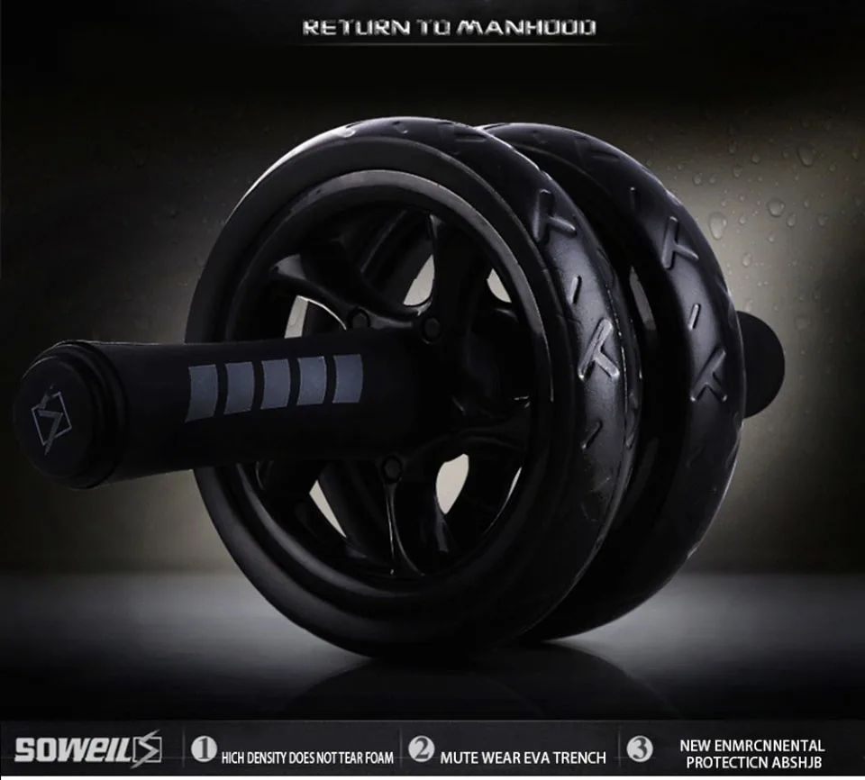 Description Picture 3 of itemAbs New Keep Fitness Wheels No Noise Abdominal Wheel Ab Roller with Mat for Exercise Muscle Hip Trainer Equipment