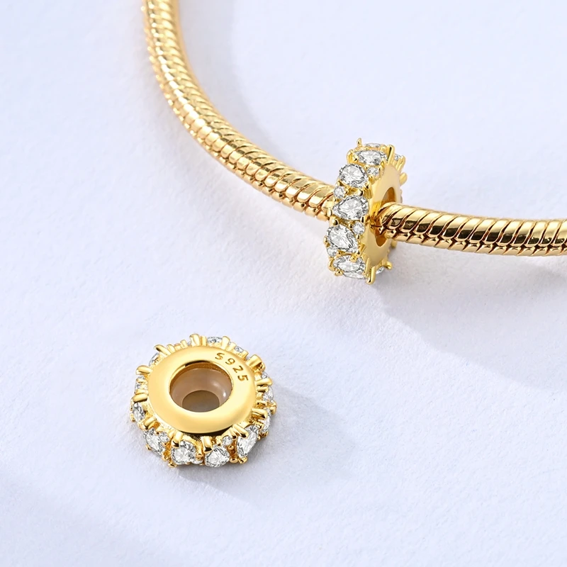 Gold Original Charm Bead 925 Sterling Silber Leopard Kreuz Hund Knochen Erde Flugzeug Charm Fit Armbänder Anhänger Frauen DIY Schmuck – Detail 11