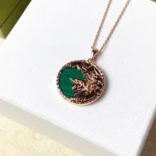 Classic New Luxury Jewelry Necklaces For Women Wwelve Constellations Turquoise Malachite Natural Gems Charms Anniversary Gift