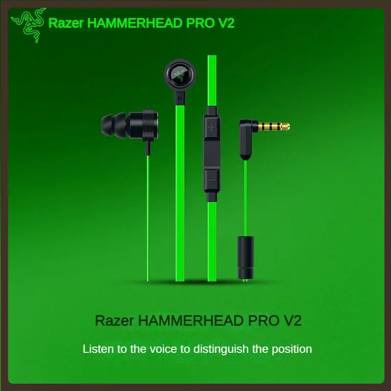 

Razer HAMMERHEAD PRO V2 Headphones 3.5mm Wired Portable Stereo Music Bass In-Ear Sports Earphones with Mic Handsfree Call Phone