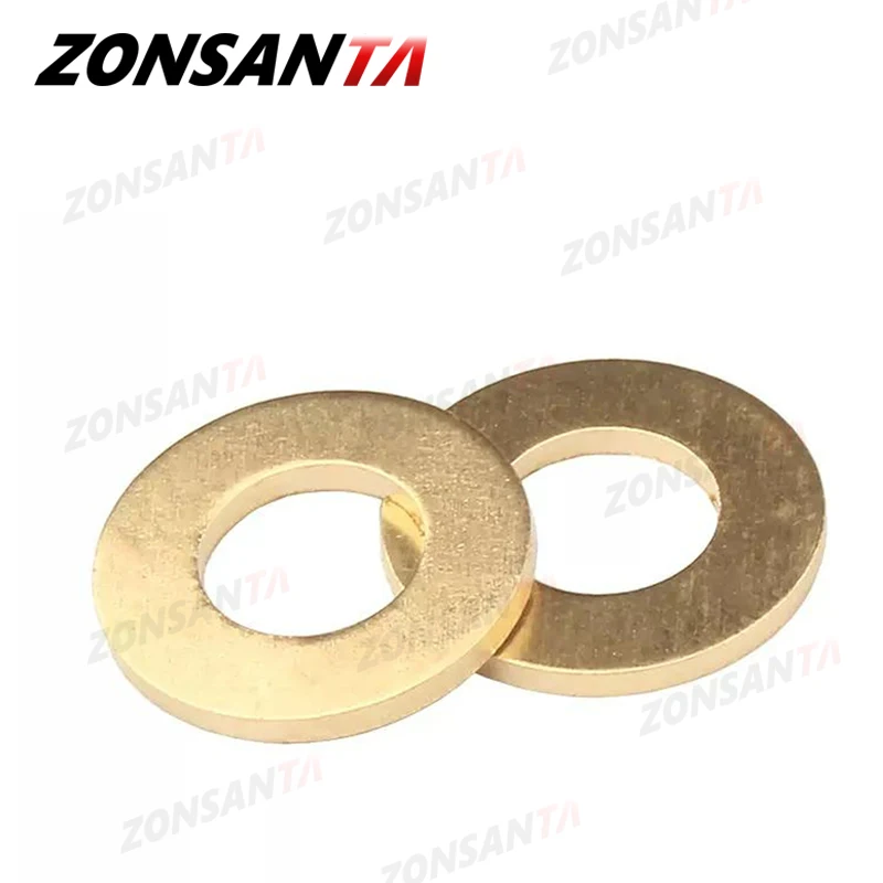 M2 M2.5 M3 M4 M5 M6 M8 M10 M12 M14 M16 M18 Solid Brass Copper Flat Washer Plain Brass Gasket Shim Pad Ring Spacer Circular Meson brass washer