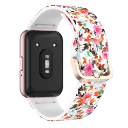 Patterned Silicone Wristband Bracelet for Women - Printed Design Bracelet Strap Accessory (Bird flower)