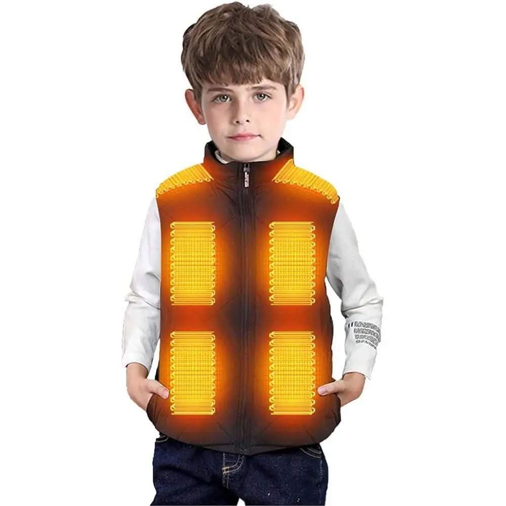 Heated Vest 13 Heating Zones USB Charging Washable for Boys Girls