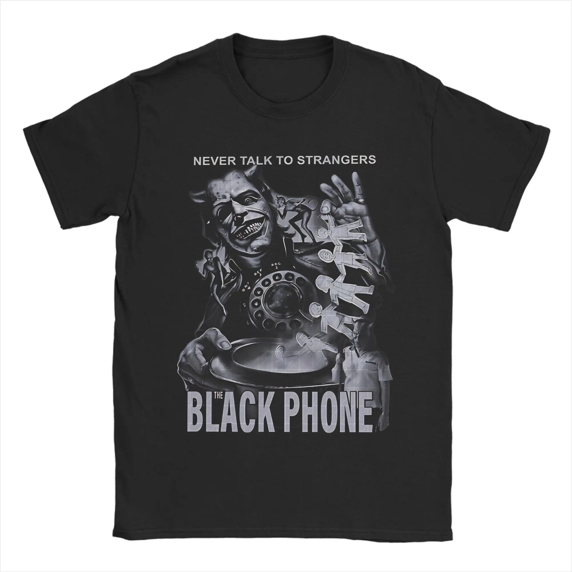 Vintage Horror Movie Graphic Crewneck T-Shirt - Men's Pure Cotton Short Sleeve Tee Gift