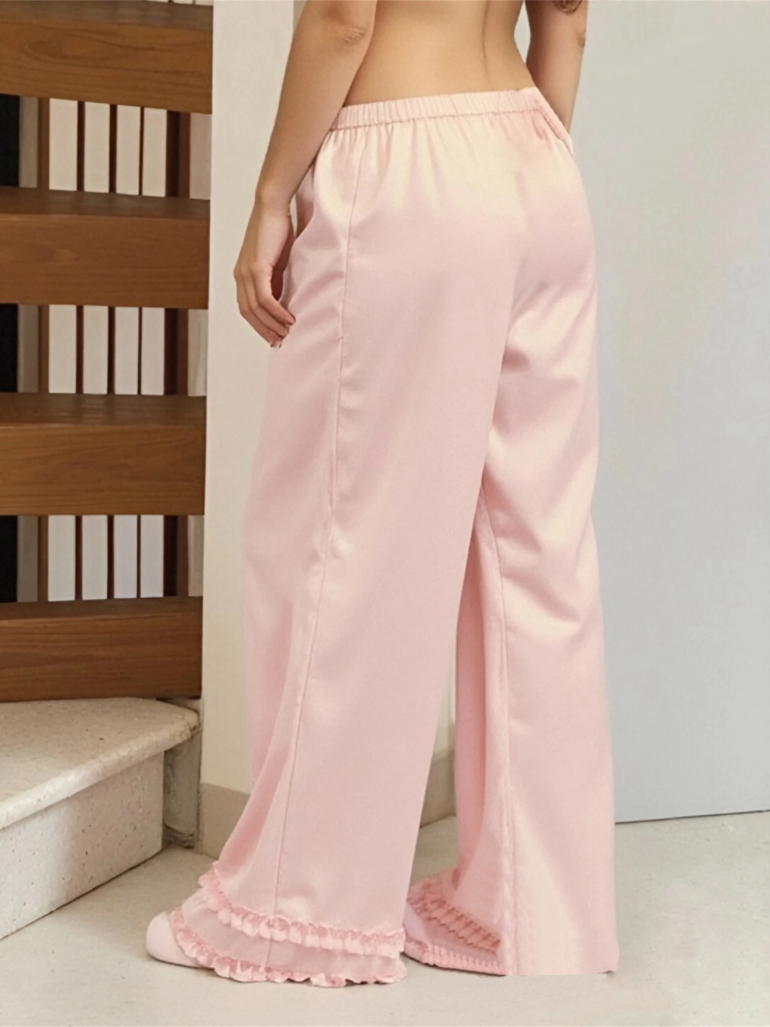 Women Comfy Wide Leg Lounge Pants with Ruffled Hem and Adjustable Drawstring Waistband for Casual Wear 7 S8ac13a8dfe6c48bca852d6d8d3e00ab9v
