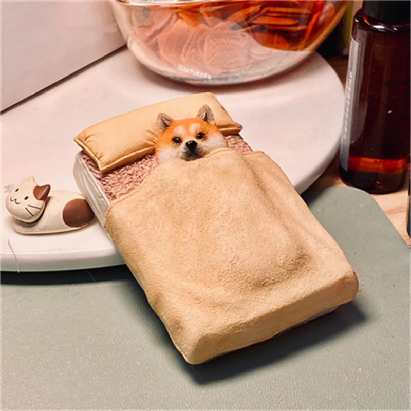 

1:6 Scale Model Simulation Animal Pet Small Dog Cover a Quilt Toy Scene Accessories Action Figure Toys Dolls Collection Gift