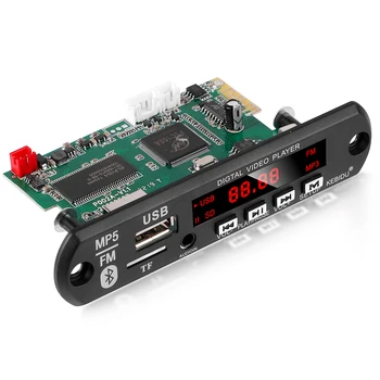 블루투스 5.0 MP3 디코더 보드, MP4 MP3 플레이어, MP5 디코딩, 4K 비디오, HD 1080P USB TF, 자동차 오디오 FM 라디오 모듈, DC 5V, 12V