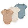 Kiddiezoom 3 Pcs Summer Fashion Cartoon Baby Boy Girl Bodysuits Soft Newborn Onesies Clothing 1