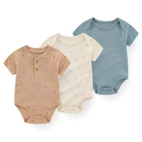 Kiddiezoom 3 Pcs Summer Fashion Cartoon Baby Boy Girl Bodysuits Soft Newborn Onesies Clothing 1
