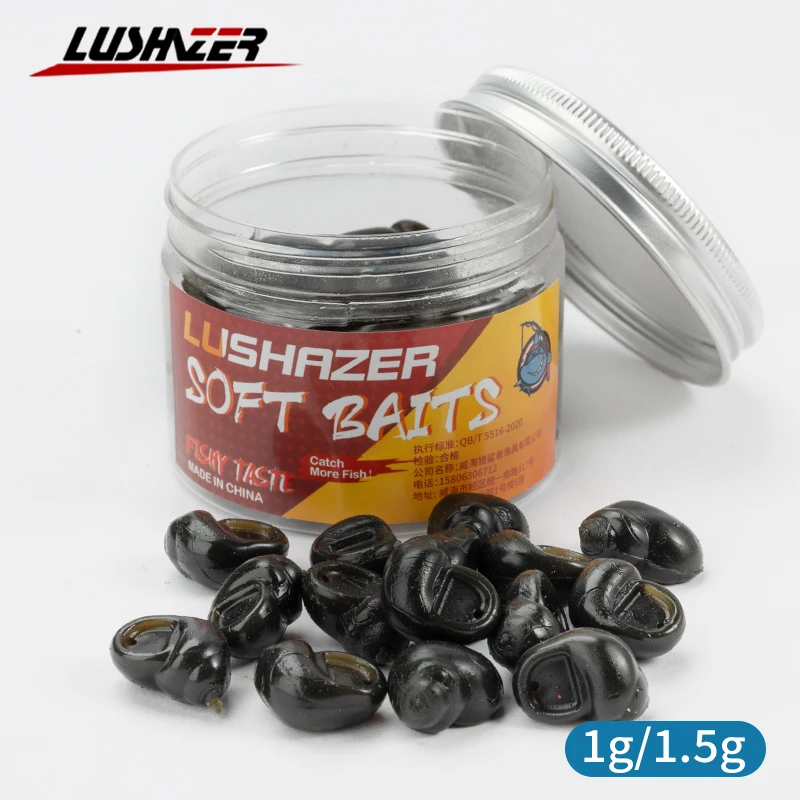 Leurres souples escargots flottants TPE 30 pièces 16mm 1g/1.5g pour pêche carnassiers réalistes
