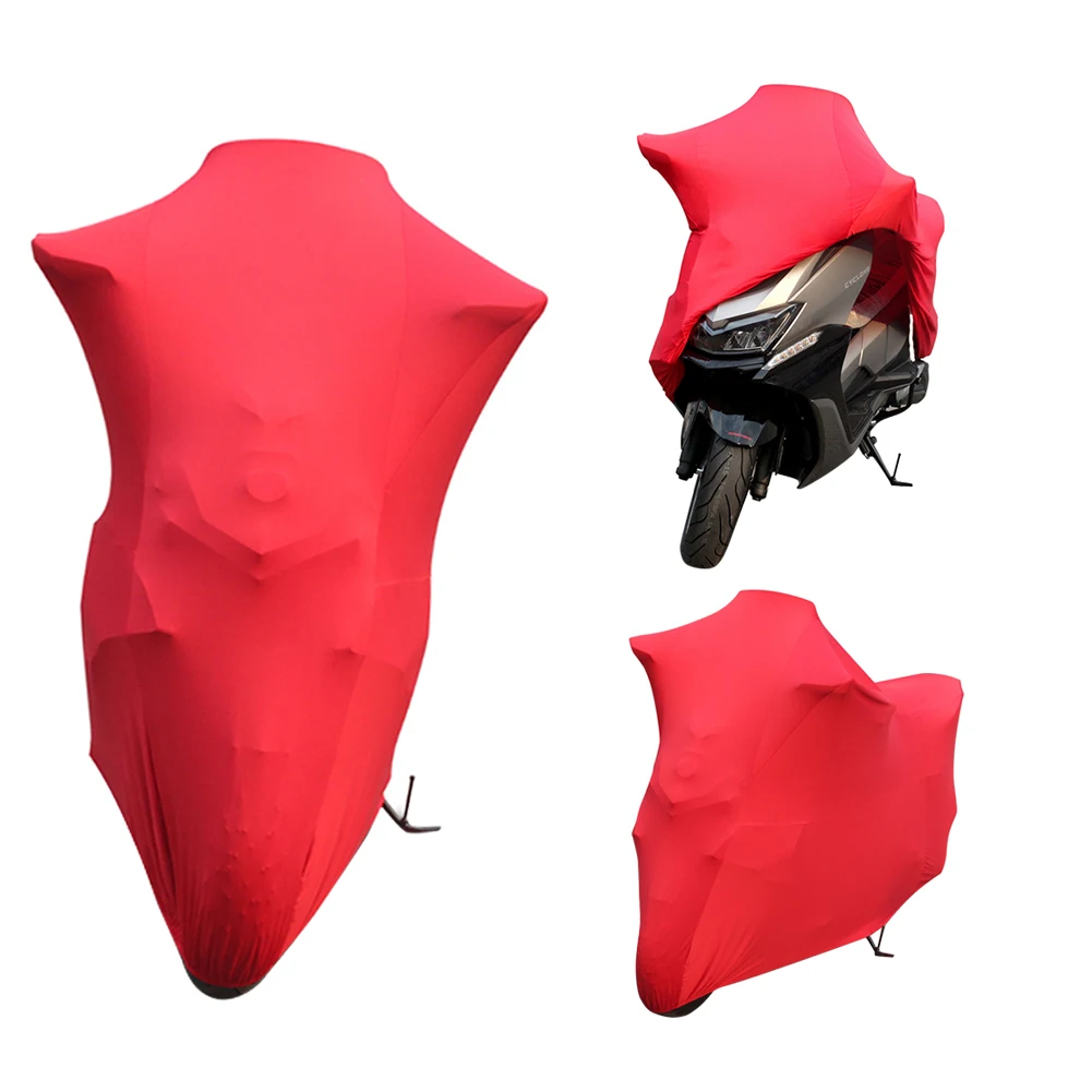 Bike Motor Scooter Dustproof Cover Universal Cloth Motorcycle UV Protector Cover Indoor Outdoor Elastic Fabric M-4XL 2 Colors