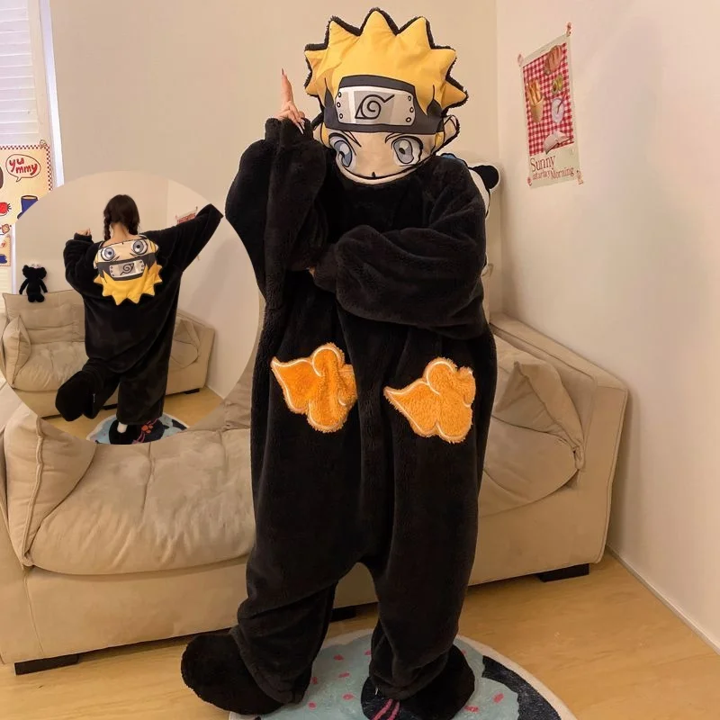 NARUTO-ナルト-コスプレジャンプスーツ,フード付きネグリジェ,簡単な