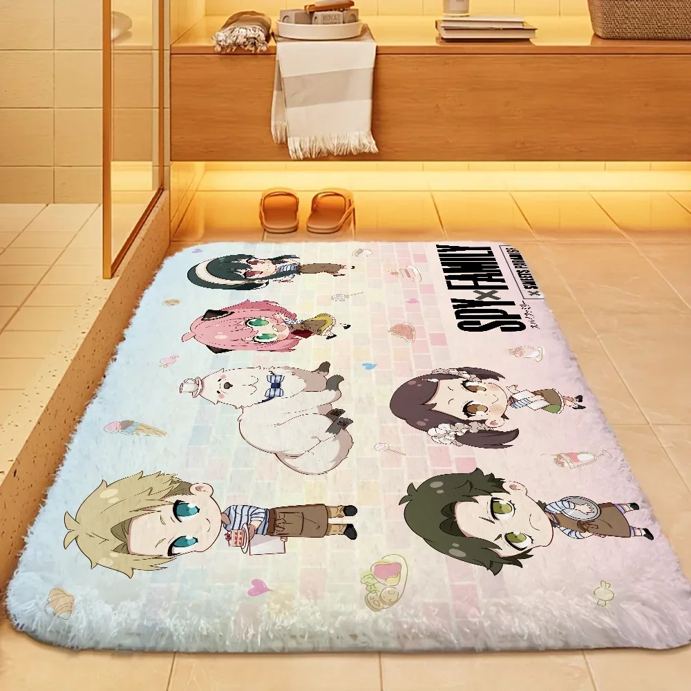 Anime SPY X FAMILY Floor Mat Doormats Home Carpet Foot Mat Bathroom Absorbent Mats Anti-Slip Mats Home Decor Supplies 2
