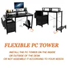 47.3" Computer Power Outlet  Monitor Stands  Shees  Office Desk/writing Table/gaming Desk With Drawers  Large Side Pocket 2