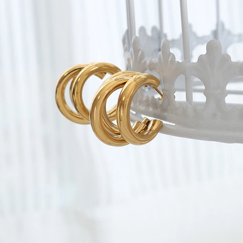 ◇Hei◇ jingle one-touch earring [正規品/関税込] 2022 Popular Tarnish Free Stainless Steel Chunky Stud