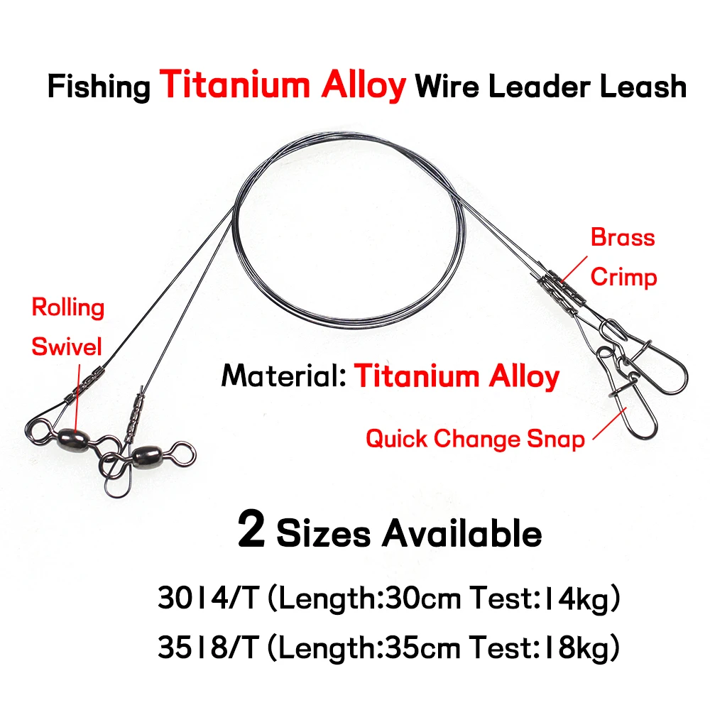 Stainless Steel Wire Leader Fishing Titanium Line Rolling Swivel Quick Change Clip Pike Fishing Anti-bite Tackle fishing line fishing tackle
