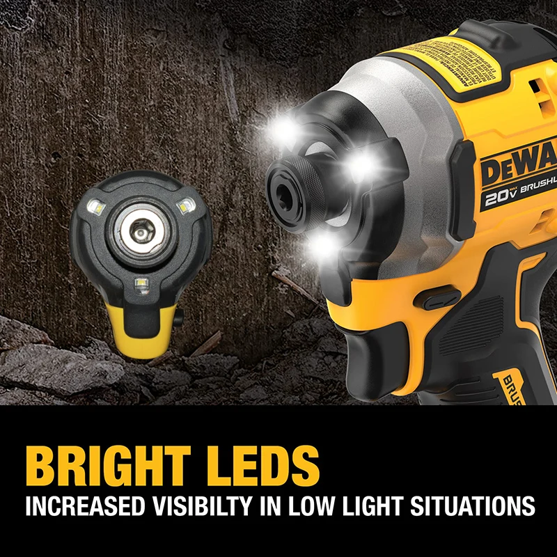 DEWALT 20V 임팩트 드라이버, DCF850 무선 전기 드릴, 205NM 브러시리스 모터, 충전식 드릴 드라이버 전동 공구