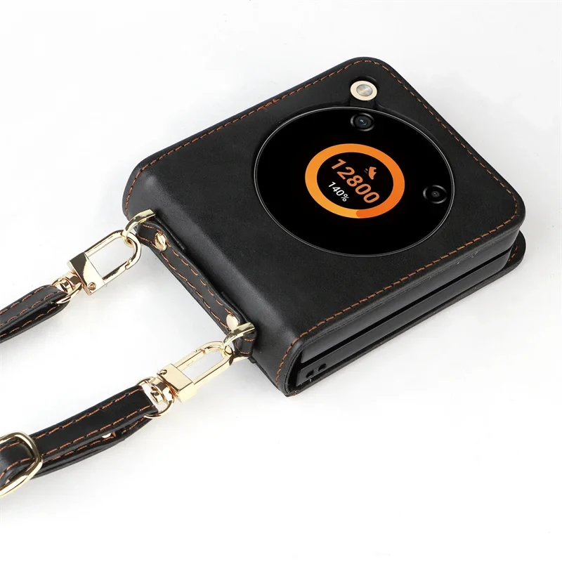 Crossbody Shockproof PU Leather Phone Case - Non-Slip, Hard Back Cover