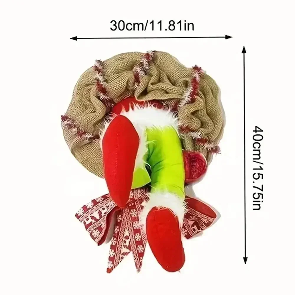 1PC Christmas Thief Wreath Front Door Decoration Family Gathering Decoration Window Wall Indoor Outdoor Wreath Christmas Gifts